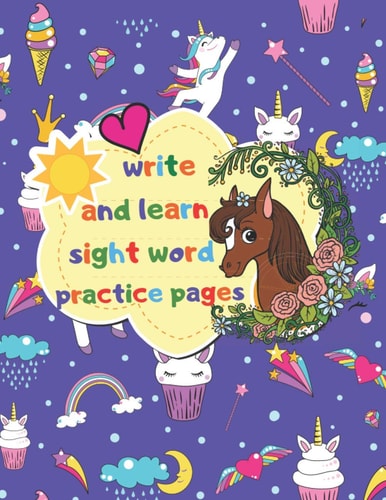 Write and Learn Sight Word Practice Pages First Learning for Kids and Toddlers, Great for Kindergarten and Preschool