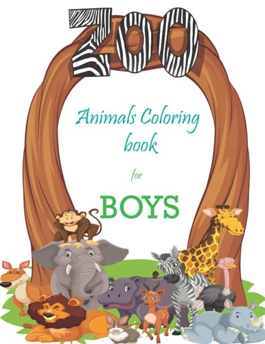 Animal Coloring Book for Boys Journal, Activity Notebook for Beautiful Kids, Animal Coloring Book for Kids, Notebook, Cute Gift for Kids,11" X 8.5" Inch and 25 Pages for Coloring Animals, Kids 3-10 Years Old, Boys and Girls Coloring Books