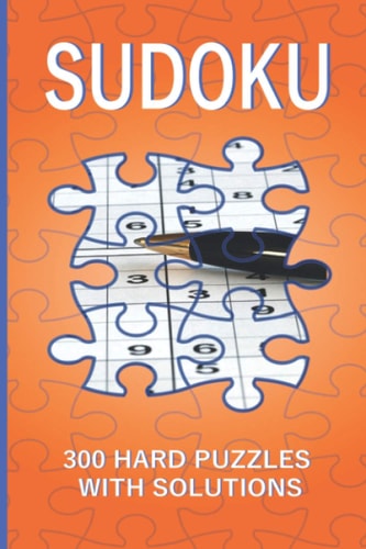 Sudoku 300 Hard Puzzles with Solutions: Hard Sudoku Books for Adults