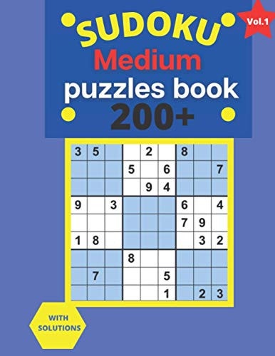 200+ Medium Sudoku Puzzles Book 4 Puzzle Per Page - Medium Print Puzzle Book For Adults (Puzzles & Games for Adults)-Vol.1