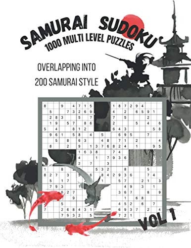 Samurai Sudoku 1000 Puzzle Book For Adults Overlapping Into 200 Multi Level Samurai Puzzles-Vol 1