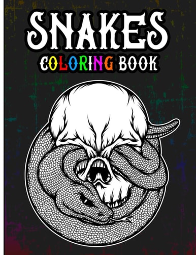 Snakes Coloring Book A Creative Adult Coloring Book in Zentangle Patterns Featuring Unique Snake Species Designs to Color, Including Wild Anacondas, King Cobras, Pythons, and More Black Background Style