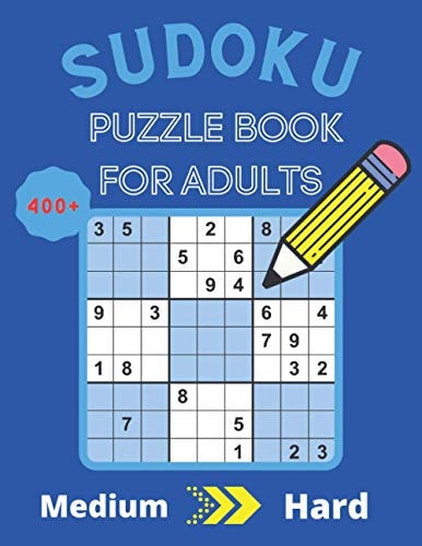 Sudoku 400+ Puzzles Book Medium to Hard 200 Medium & 200 Hard Sudoku Puzzles - Solutions at the Back of the Pages - 8,5'' X 11''
