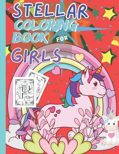 Stellar Coloring Book for Girls Cute Coloring Designs and Learning Words and Counting Activities