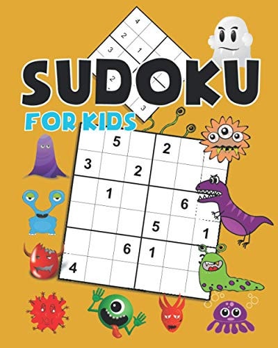 Sudoku for Kids Monster Theme Sudoku Puzzles Including Three Sizes of 4x4, 6x6 and 9x9 with Solution