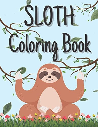 Sloth Coloring Book Cute Funny Animals Kawaii Coloring Book