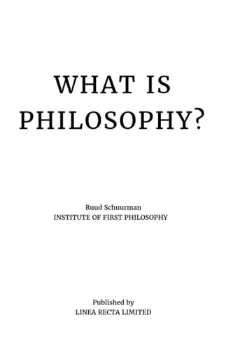 What is Philosophy?