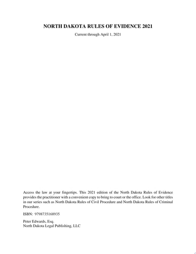 North Dakota Rules of Evidence 2021