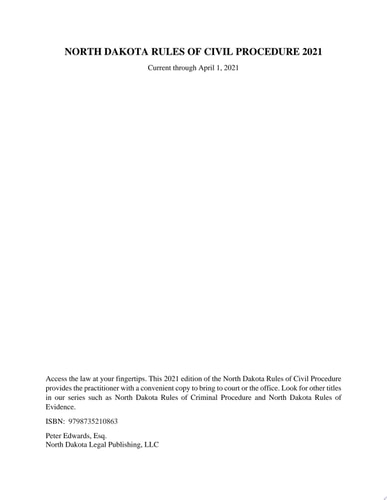 North Dakota Rules of Civil Procedure 2021