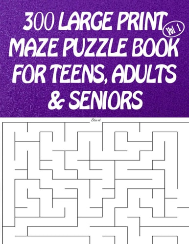300 Large Print Maze Puzzles Book For Teens, Adults & Seniors Large Print