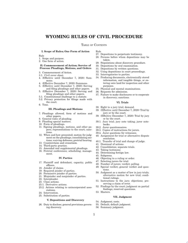 Wyoming Rules of Civil Procedure 2021