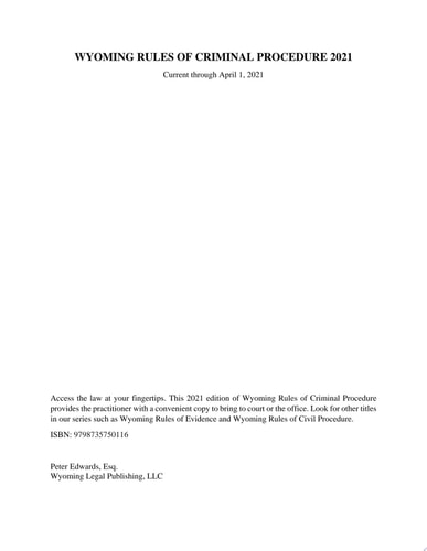 Wyoming Rules of Criminal Procedure