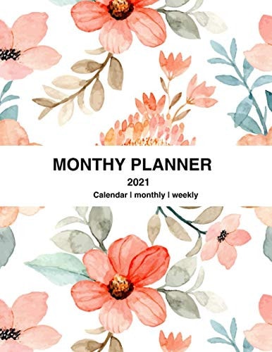 2021 Monthly Planner - Pretty Simple Planners - Navy Floral Monthly Planner - Academic Planner 2021 Weekly & Monthly Planner. Size 8.5" X 11"