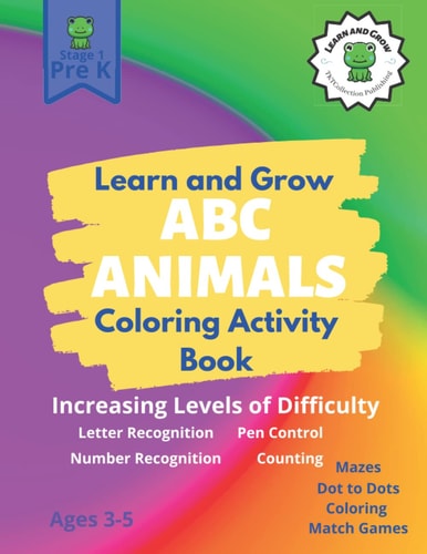 Learn and Grow ABC Animals Activity Book Preschool Textbook for Young Minds