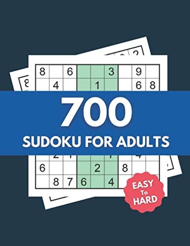 Sudoku For Adults Easy To Hard 700 Easy to Hard Level Challenge Sudoku Puzzles Book With Solutions for Adults