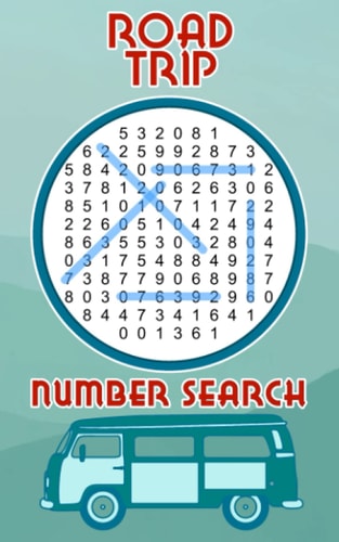 Road Trip Number Search Travel Size Activity Book with 105 Puzzles