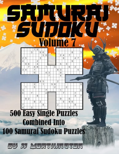 Sudoku Samurai Puzzles Large Print for Adults and Kids Easy 500 Easy Sudoku Puzzles Combined to Make 100 Samurai Sudoku Puzzles