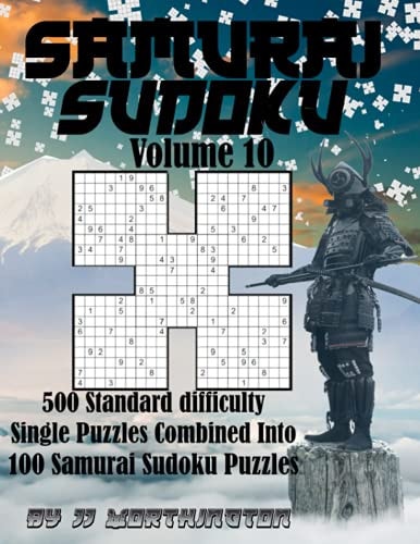 Sudoku Samurai Puzzles Large Print for Adults and Kids Standard 500 Standard Difficulty Individual Puzzles Combined Into 100 Samurai Sudoku Puzzles
