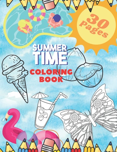 Summer Time Coloring Book Tropical Beach Party For Kids