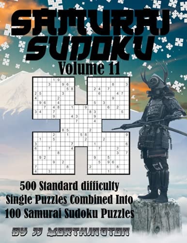 Sudoku Samurai Puzzles Large Print for Adults and Kids Standard Volume 11 500 Individual Standard Sudoku Puzzles Combined to Make 100 Samurai Sudoku Puzzles