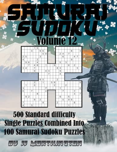 Sudoku Samurai Puzzles Large Print for Adults and Kids Standard Volume 12 500 Standard Sudoku Puzzles Combined to Make 100 Samurai Sudoku Puzzles