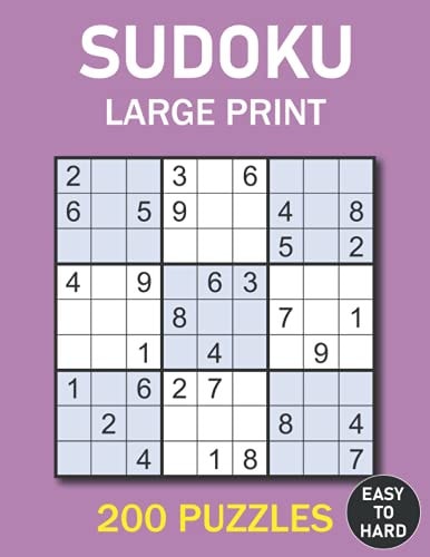 Sudoku Large Print Easy to Hard 200 All Level Sudoku Puzzles Book for Adults