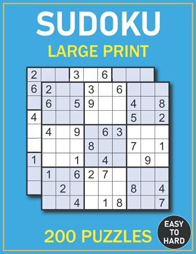 Sudoku Large Print Puzzles Easy to Hard Sudoku Puzzles for Adults and Teenagers