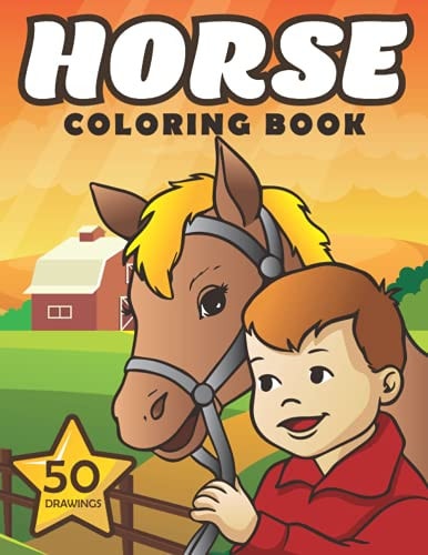 Horse Coloring Book Cute Ponies and Horses Coloring Book for Girls and Boys.