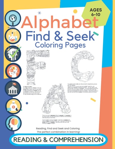 Find and Seek Alphabet Coloring Book Pictures and Stories for Each Letter to Color