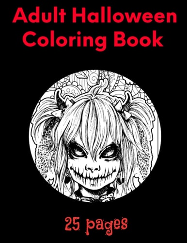 Adult Halloween Coloring Book 25 Pages