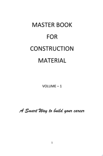 MASTER BOOK FOR CONSTRUCTION MATERIALS