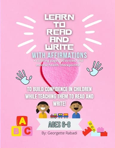Learn to Read and Write with Affirmations + Coloring Pages, Activities, and Mental Health Checkpoints!