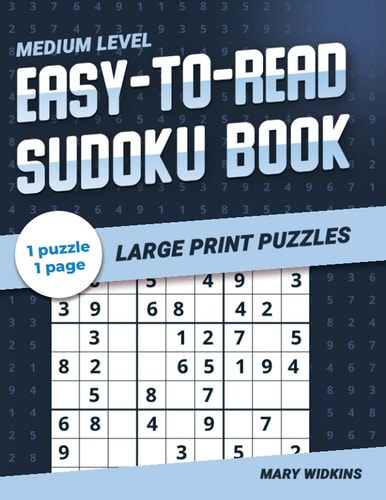 Medium Level Easy-To-Read Sudoku Book Large Print Puzzles 100 Classic Sudoku Puzzles To Boost Your Brain