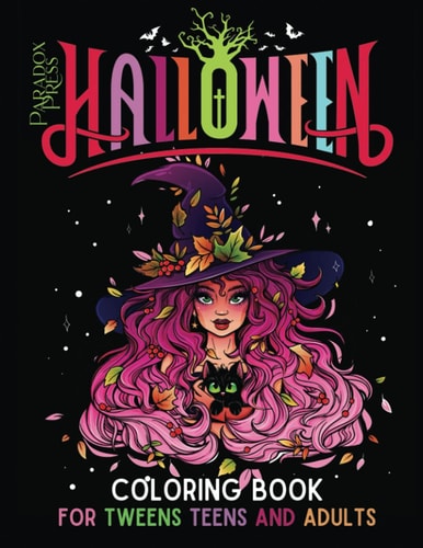 Halloween Coloring Book For Tweens Teens And Adults Ideal Gift Idea. One Sided Pages - Cutout and Laminate for Wall Art and Placemats.