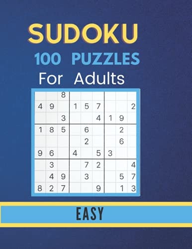 Easy Sudoku Puzzles For Adults Easy Level Sudoku Puzzle Book