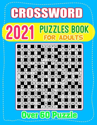 2021 Crossword Puzzles Book For Adults