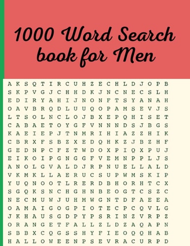 1000 Word Search Book for Men 8.5x11inches 40pages