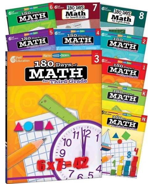 180 Days(tm) Math Pk-8: 10-Book Set: Practice, Assess, Diagnose