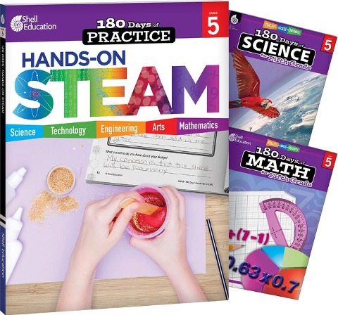 180 Days(tm) Steam, Science, & Math Grade 5: 3-Book Set: Practice, Assess, Diagnose