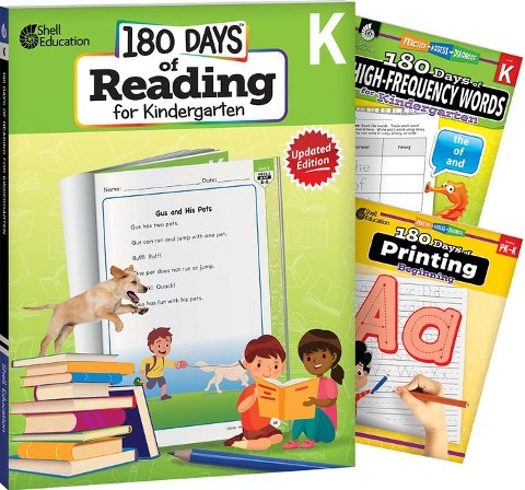 180 Days(tm) Reading, High-Frequency Words, & Printing Grade K: 3-Book Set: Practice, Assess, Diagnose