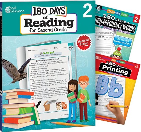 180 Days(tm) Reading, High-Frequency Words, & Printing Grade 2: 3-Book Set: Practice, Assess, Diagnose
