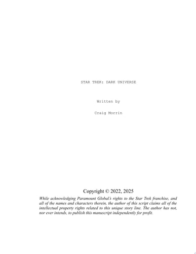 Star Trek: Dark Universe (Full Movie Script)