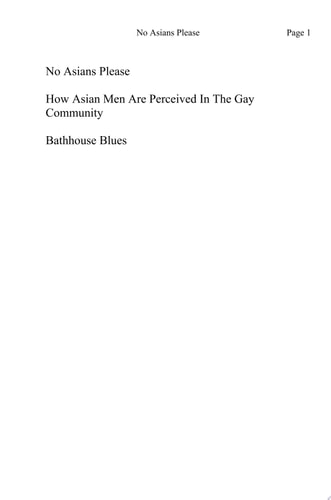 No Asians Please