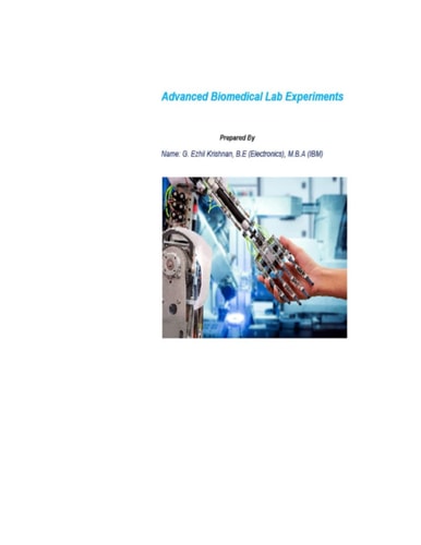 Advanced Biomedical Lab Experiments By Prof G Ezhil Krishnan B.E., M.B.A.
