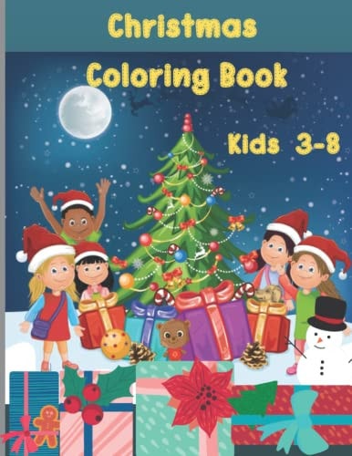 Toddlers Easy Christmas Coloring Book Simple Fun Large Image for Kids Age Between 3-8.