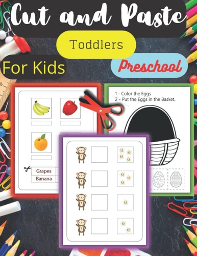 Cut and Paste Activity Book for Toddlers Scissors Skills Activity Book for Kids