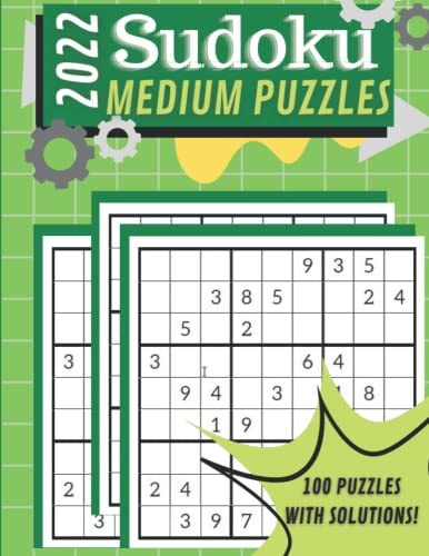 2022 Medium Sudoku Large Print Book Brain Train Puzzles for Adults