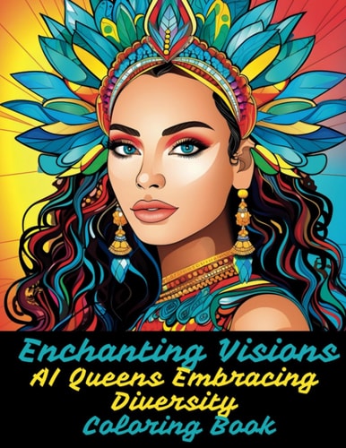 Enchanting Visions AI Queens Embracing Diversity Coloring Book