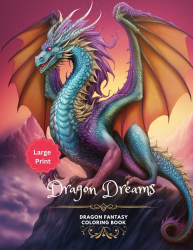 Dragon Dreams A Detailed Fantasy Coloring Book for Dragon Lovers: Large Print