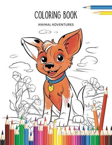 Animal Adventures Coloring Book for Children 4-7 Year Old